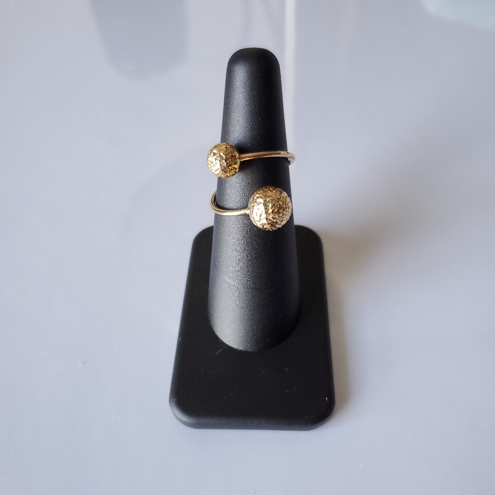 18k Solid Yellow Gold Spiral Cuff Ring Size 6